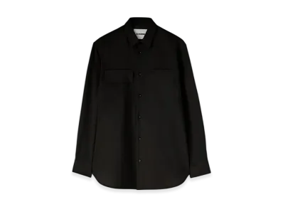 Jil Sander Lightweight Wool Gabardine Shirt "Black"
