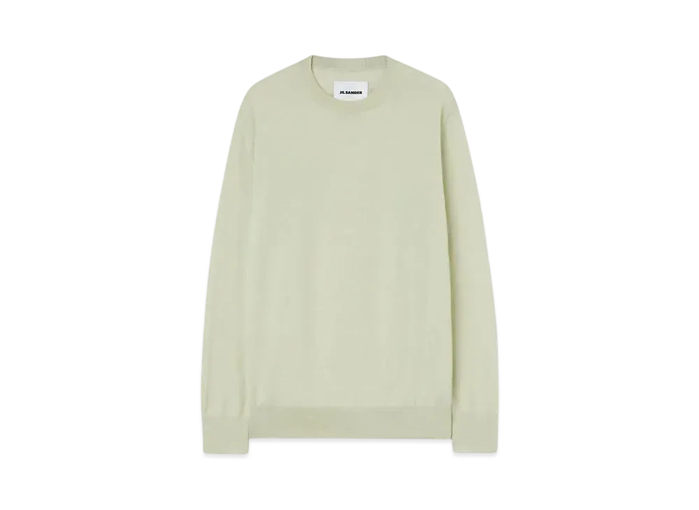 Jil Sander Men's Lightweight Wool Crew-Neck Sweater "Lemon Green"