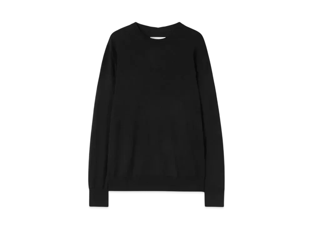 Jil Sander Men's Midweight Wool Crew-Neck Sweater "Black"