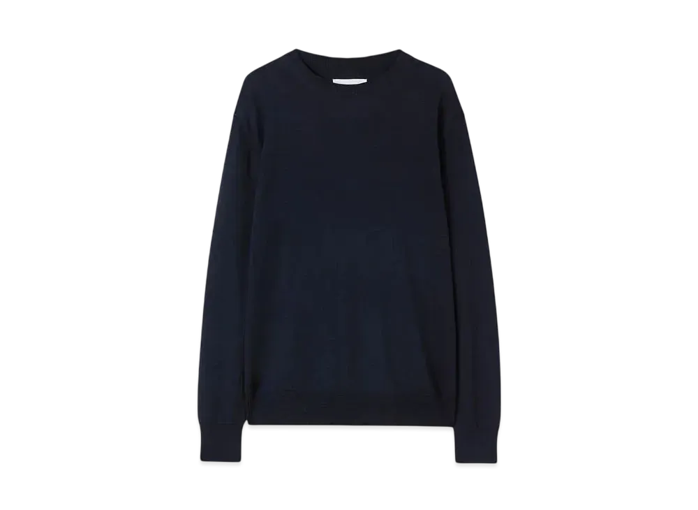 Jil Sander Men's Midweight Wool Crew-Neck Sweater "Midnight"