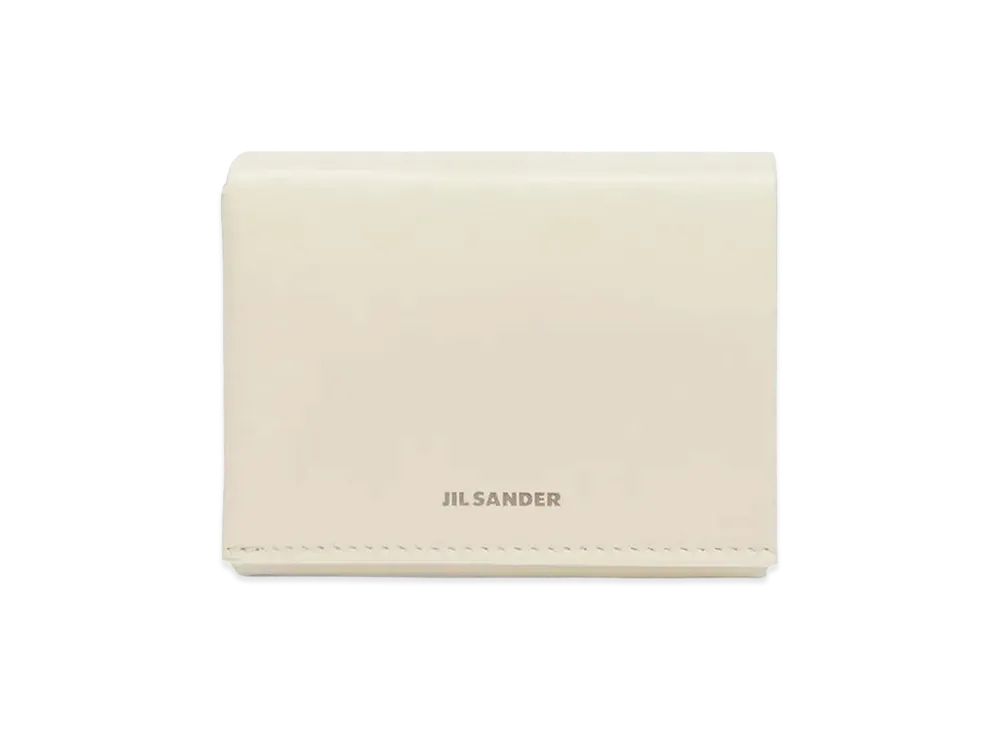 Jil Sander Folded Leather Card Holder "Beige"