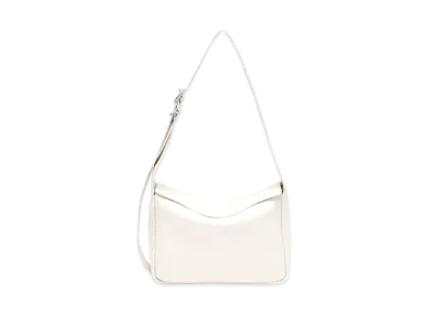 Jil Sander Flap Small Leather Crossbody Bag With Embossed logo "Egg Shell"