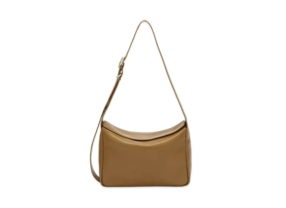 Jil Sander Flap Small Leather Crossbody Bag With Embossed logo "Honey Blond"