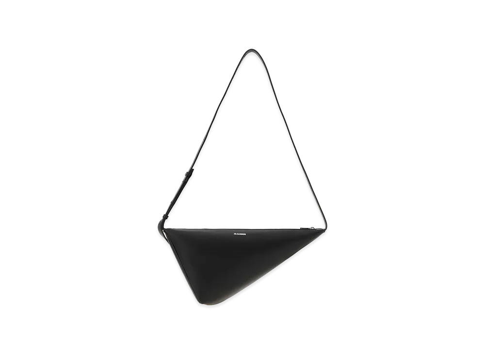 Jil Sander Leather Triangle Crossbody Bag "Black"