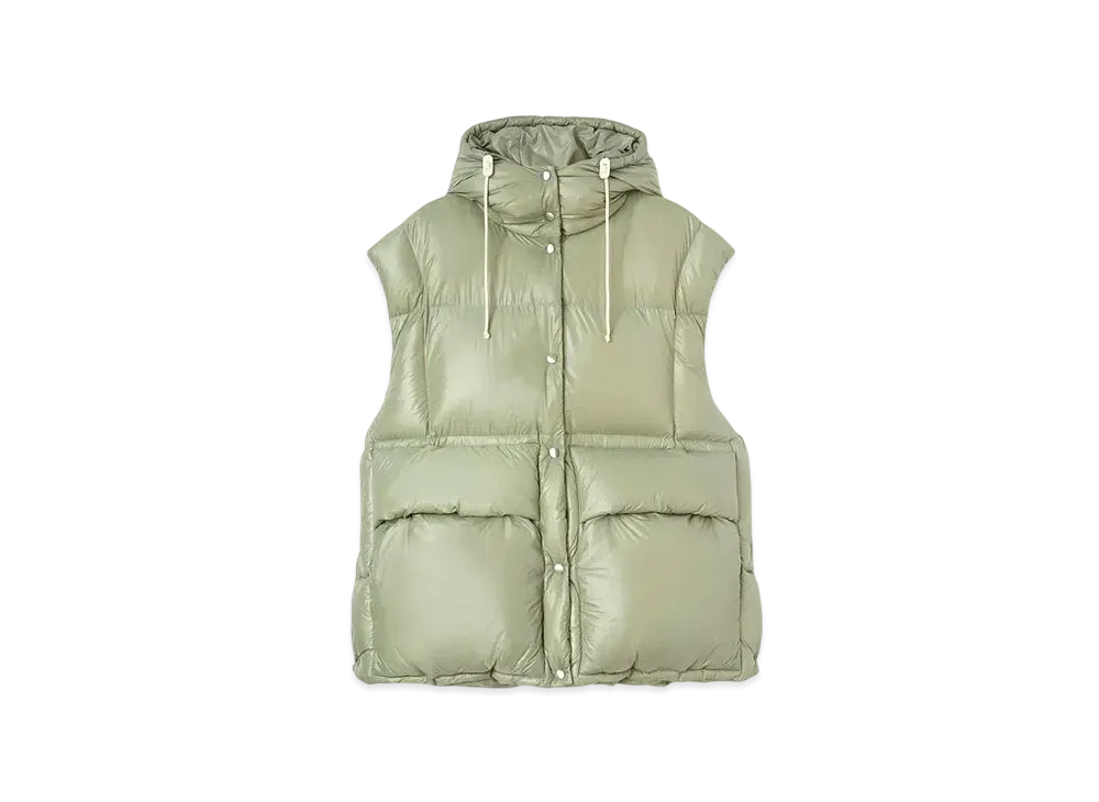 Jil Sander Women's Quilted Down Vest "Pastel Green"