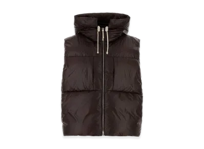Jil Sander Women's Chocolate Nylon Down Vest "Brown"
