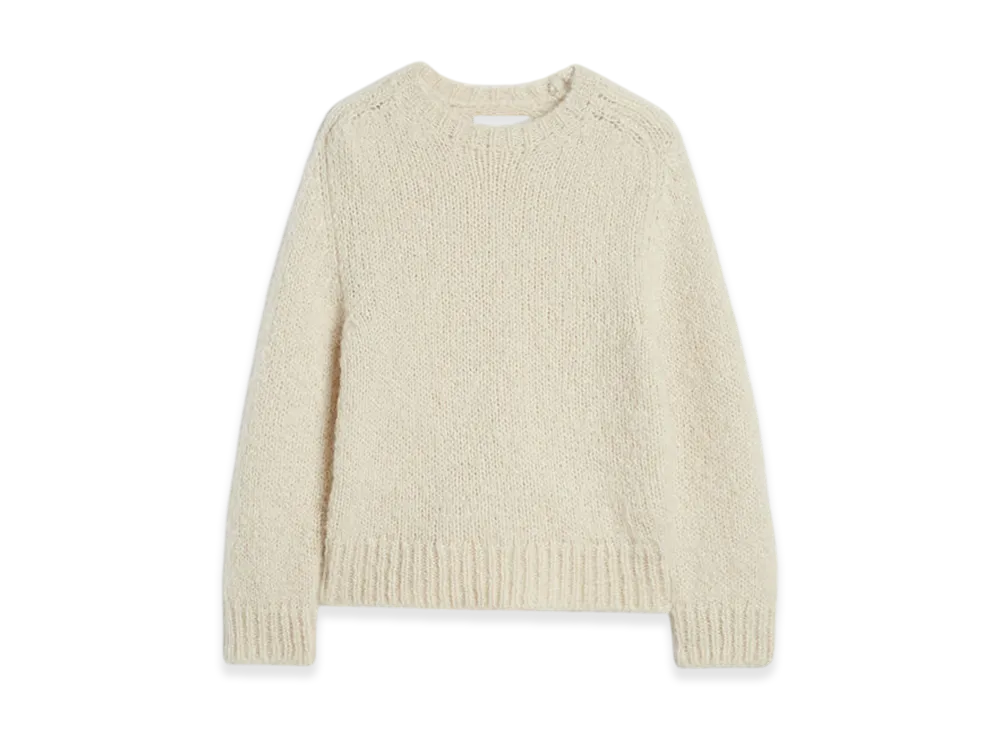 Jil Sander Wool Blend Crew-Neck Sweater "Chalk"