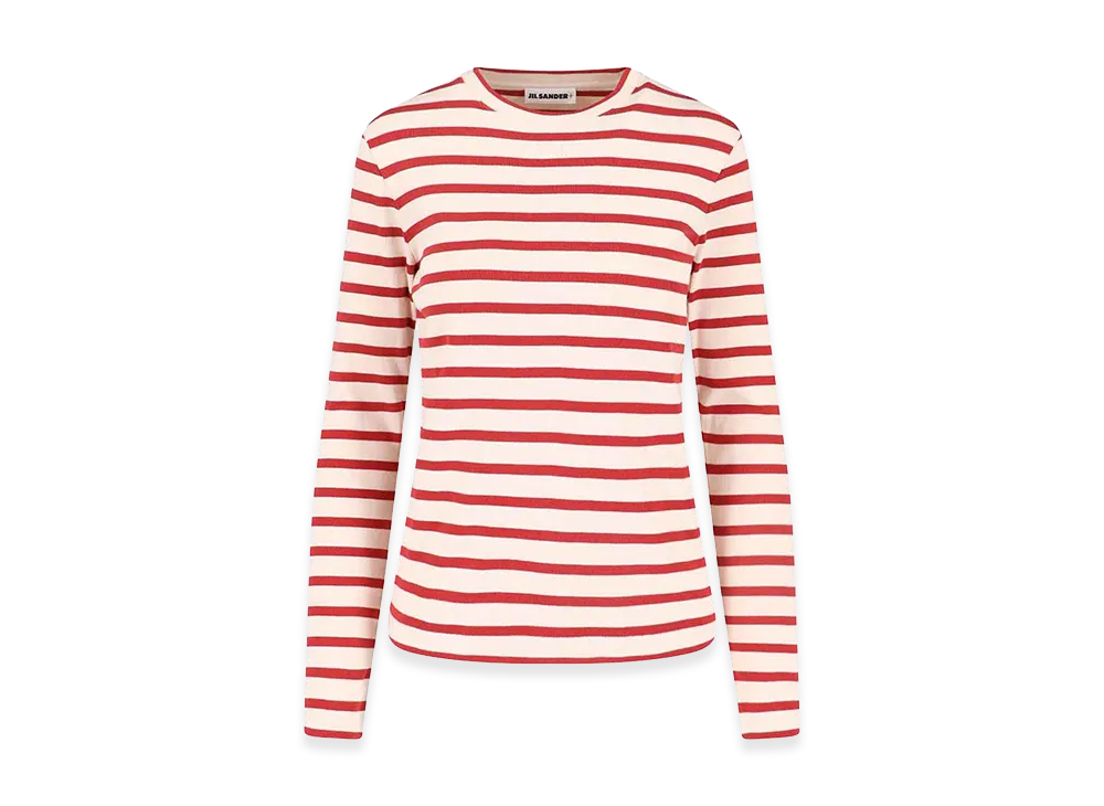 Jil Sander Women's Striped T-Shirt "Red"