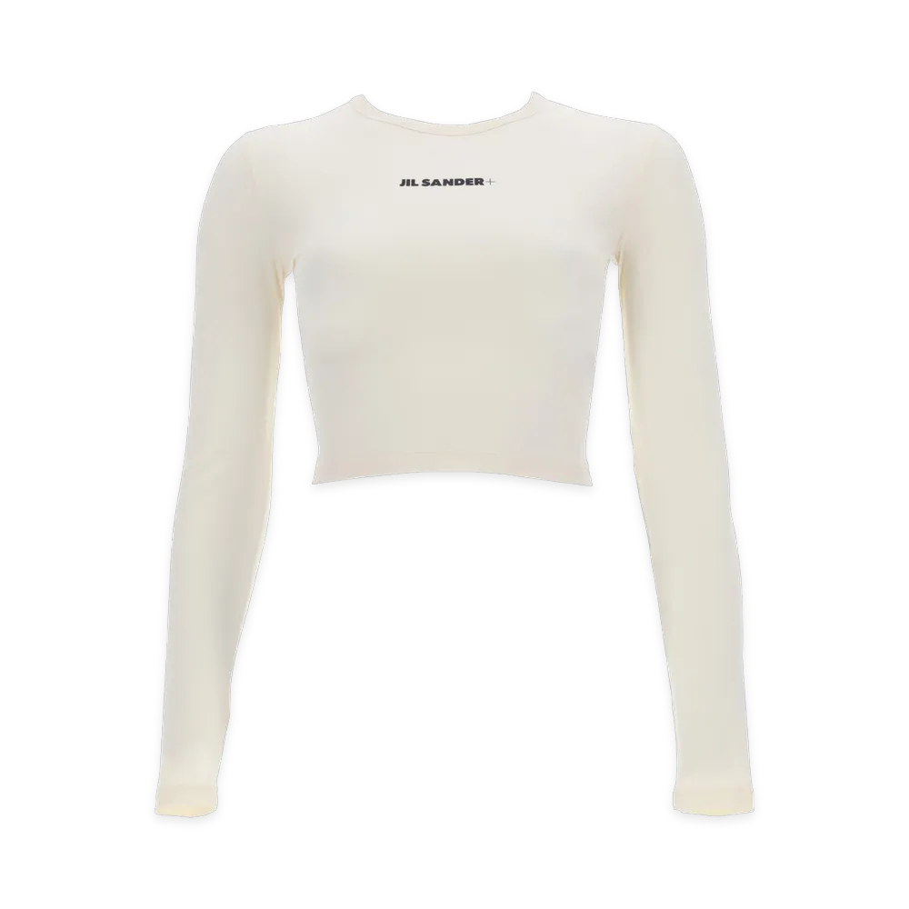 Jil Sander Cropped Top With Logo "White"