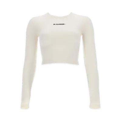 Jil Sander Cropped Top With Logo "White"