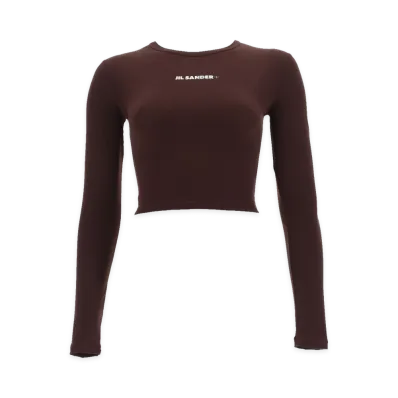 Jil Sander Cropped Top With Logo "Brown"