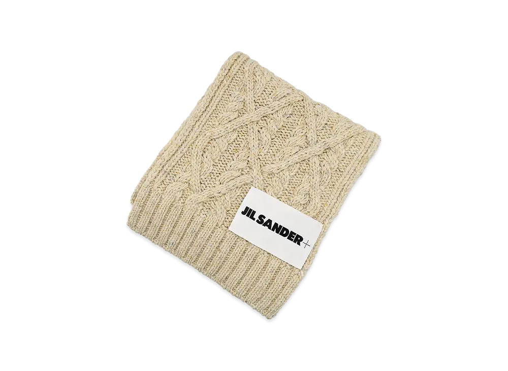 Jil Sander Logo Label Scarf "Milk"