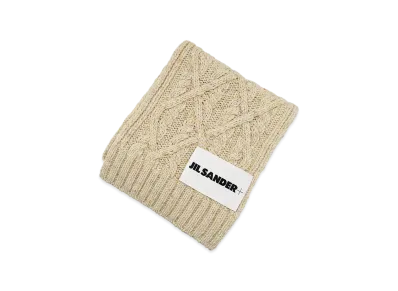 Jil Sander Logo Label Scarf "Milk"