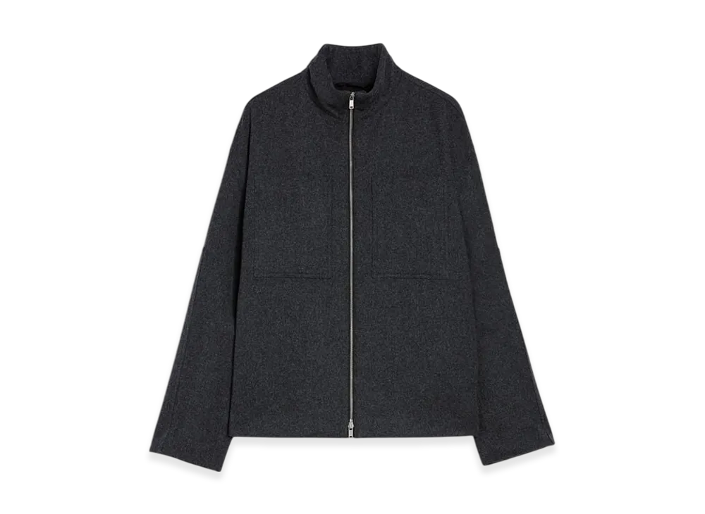 Jil Sander Felt Wool Padded Blouson "Lava Stone"