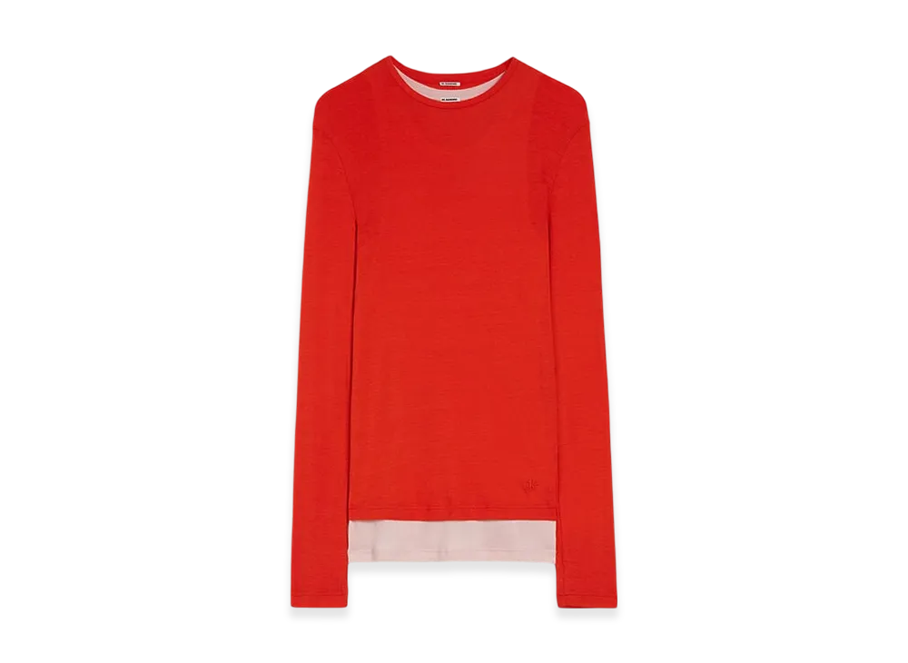 Jil Sander Lightweight Wool Layered T-Shirt "Red/Pink"