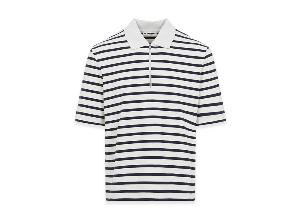Jil Sander Cotton Polo Shirt "Navy/White"