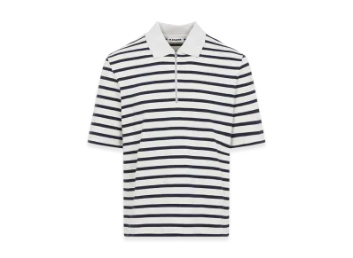 Jil Sander Cotton Polo Shirt "Navy/White"