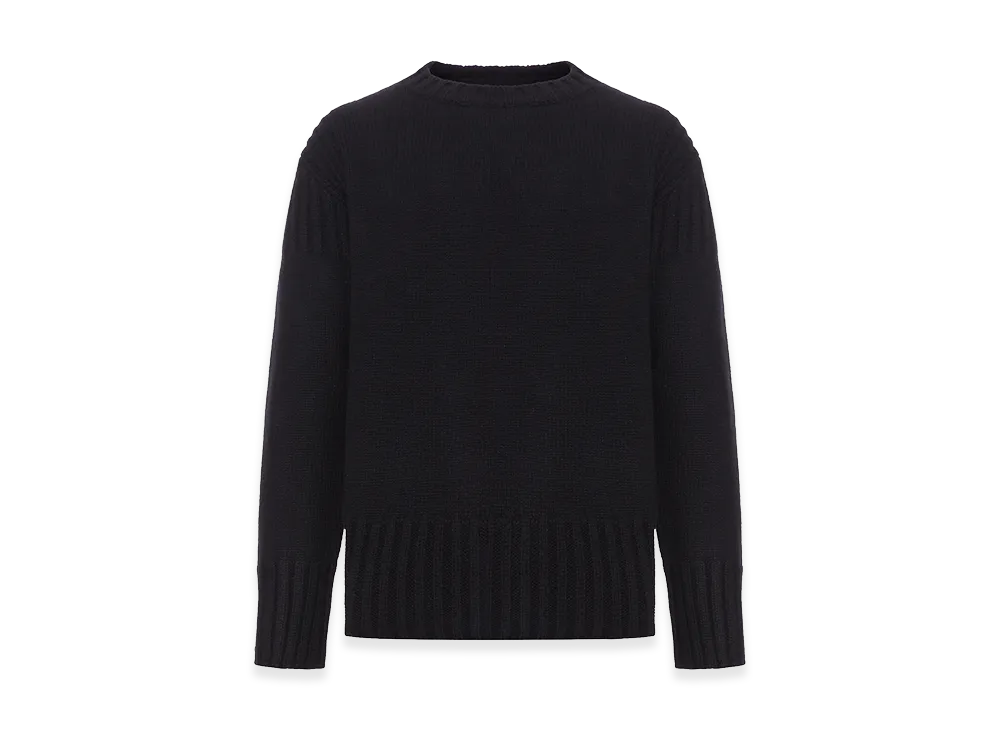 Jil Sander Long-Sleeved Sweater In Thick Eco Cashmere "Black"