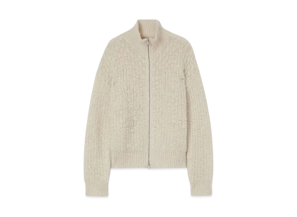 Jil Sander Men's Zip-Up Sweater "Chalk"