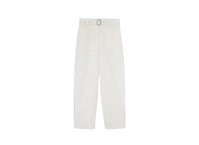 Jil Sander Men's Belted Trousers "Optic White"
