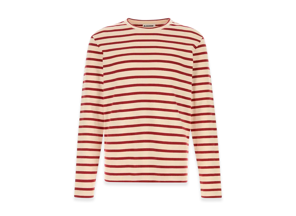 Jil Sander Embroidered Cotton T-Shirt "Stripped"