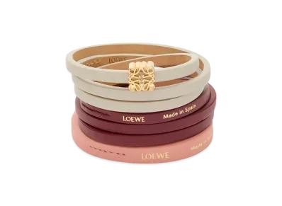 LOEWE Twist Double Bracelet "Light Ghost/Burgundy"