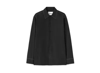 Jil Sander Shirt Long-Sleeved Cotton and Polyester With Contrast Stitching "Black"