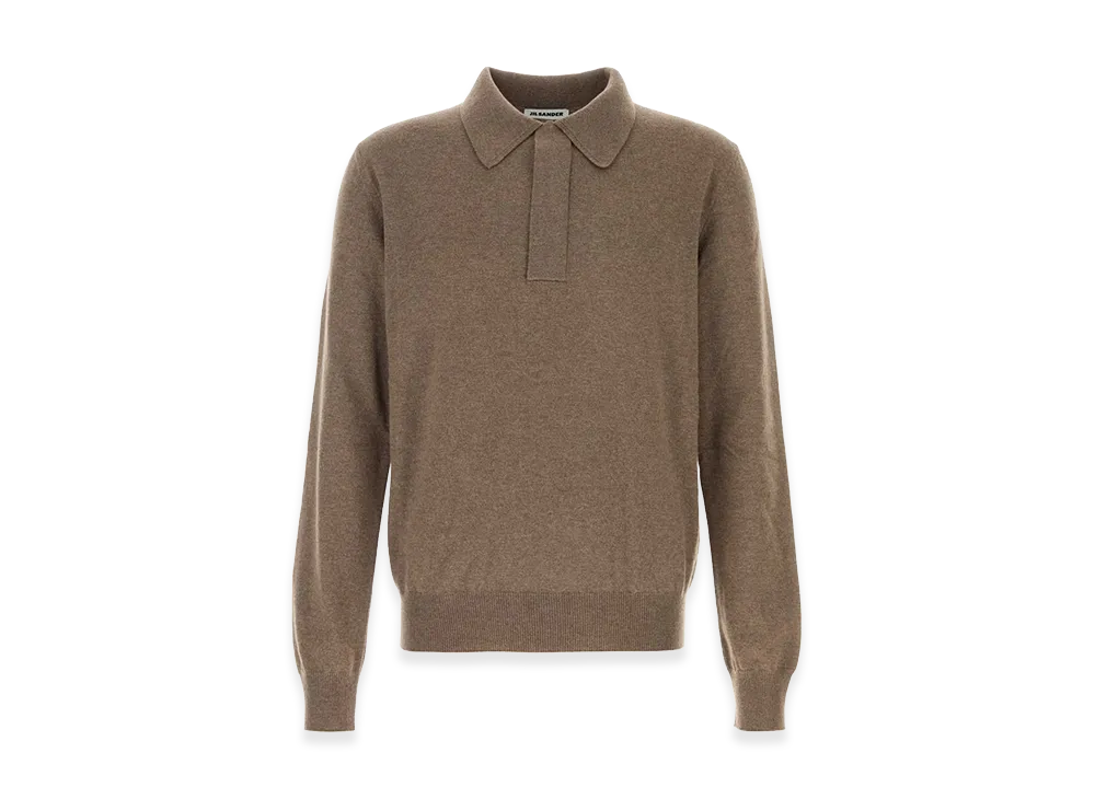 Jil Sander Wool Polo Shirt "Camel/Mud"