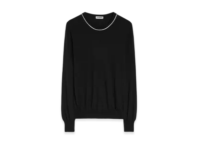 Jil Sander Lightweight Cotton Crew-Neck Sweater "Black"