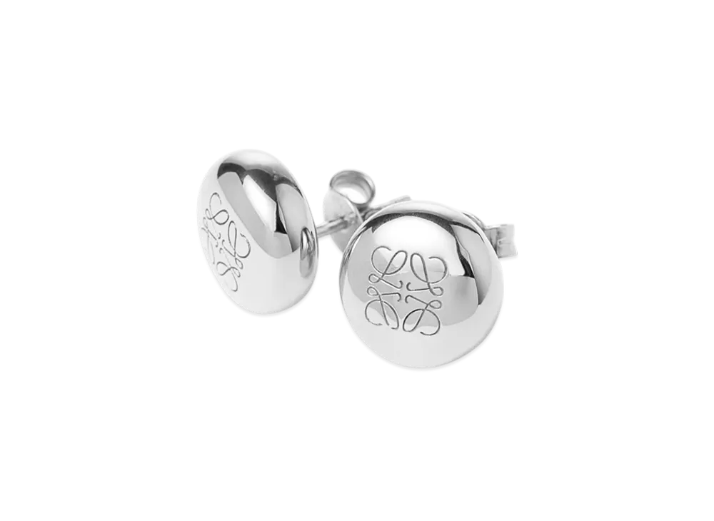 LOEWE Anagram Pebble Stud Earrings "Silver"