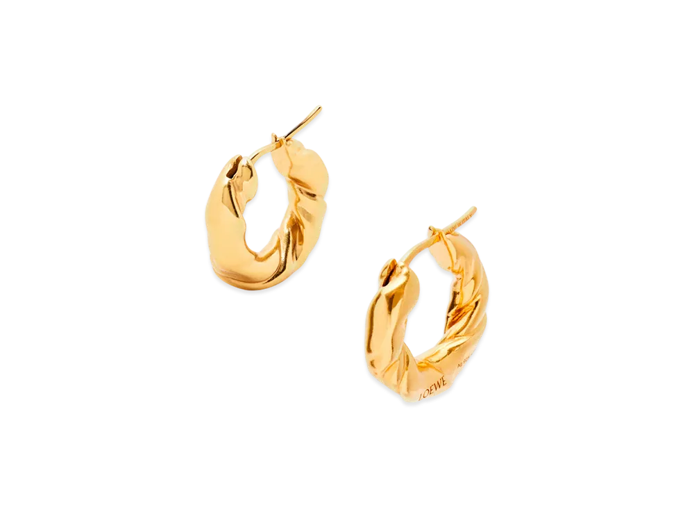 LOEWE Nappa Twist Hoops Small "Gold"