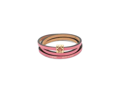 LOEWE Twist Bangle In Calfskin "Sunset Pink"