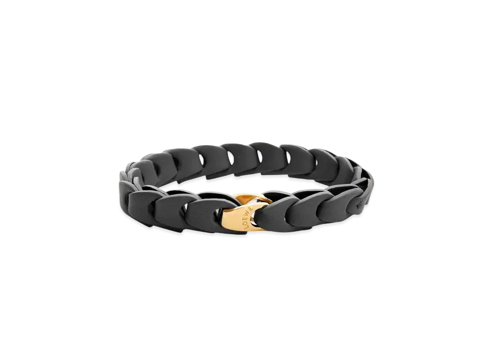 LOEWE Woven Bracelet In Calfskin "Black"