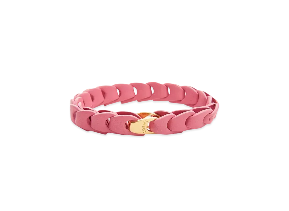 LOEWE Woven Bracelet In Calfskin "Sunset Pink"