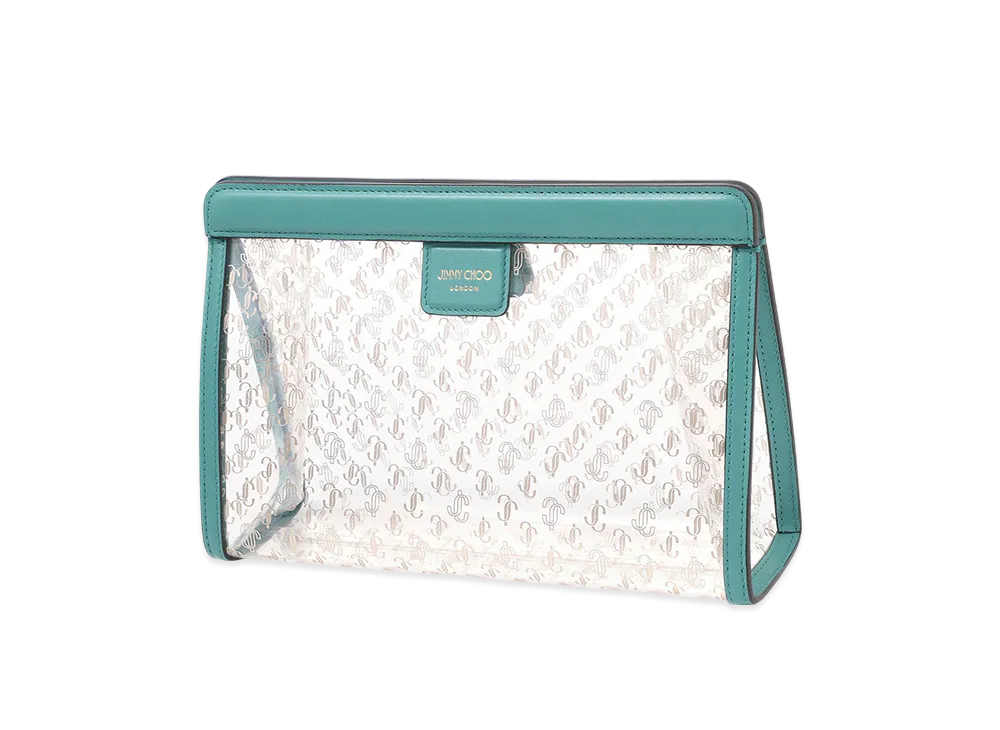 Jimmy Choo Varenne Pouch "Clear Malibu/Light Gold"