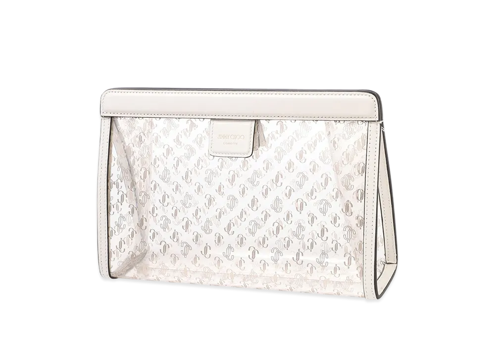 Jimmy Choo Varenne Pouch "Clear Latte/Light Gold"
