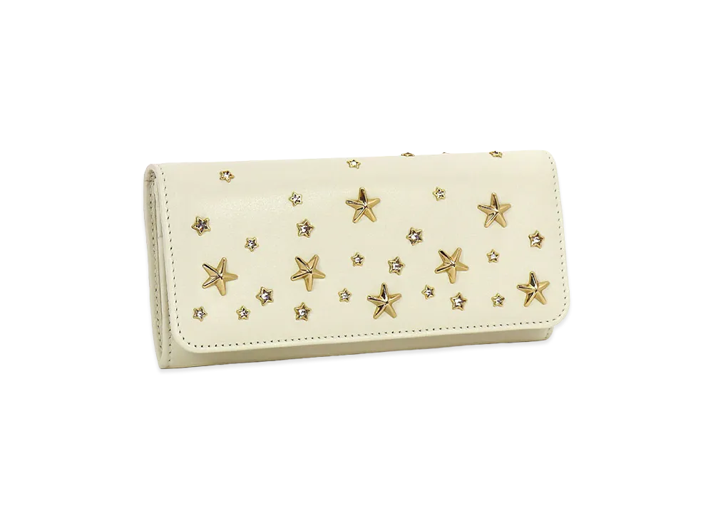 Jimmy Choo Women's Star Studs Crystal Soft Leather "Latte"