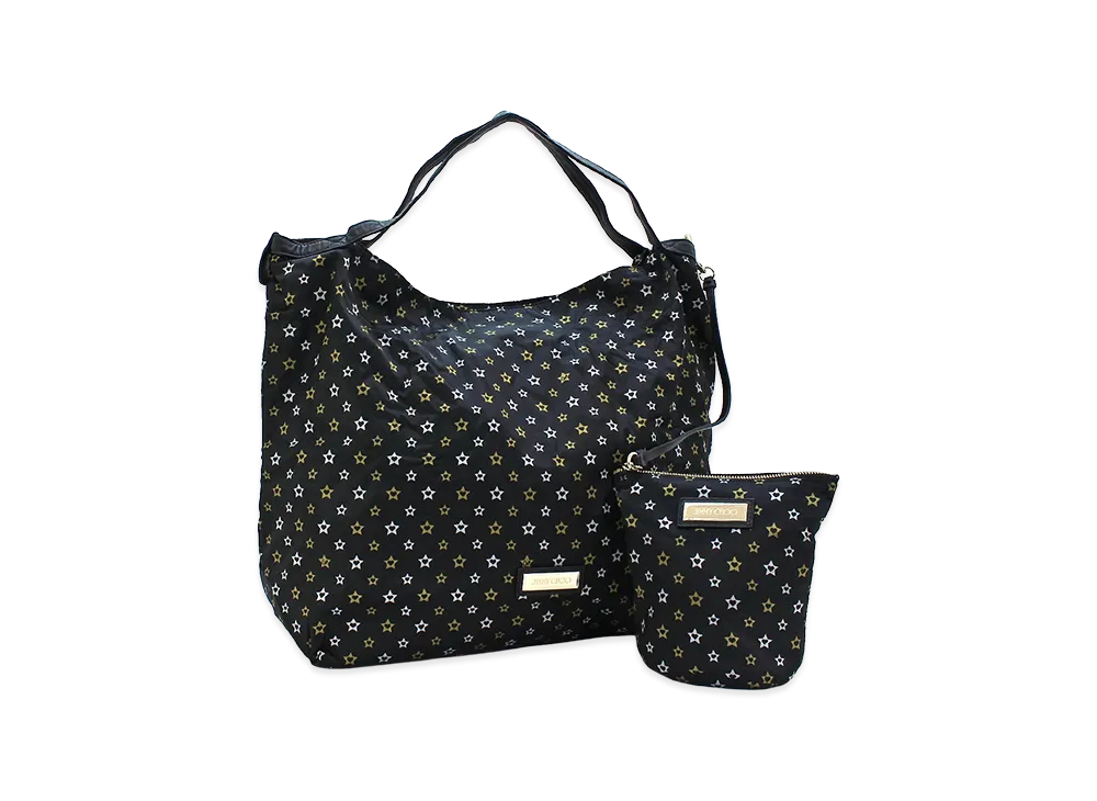 Jimmy Choo Women's Star Nylon Tote Bag "Black/Silver/Gold"