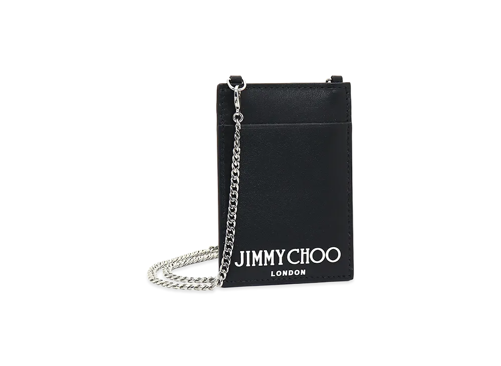Jimmy Choo Card Holder with Chain "Black/White"