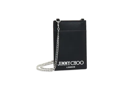 Jimmy Choo Card Holder with Chain "Black/White"