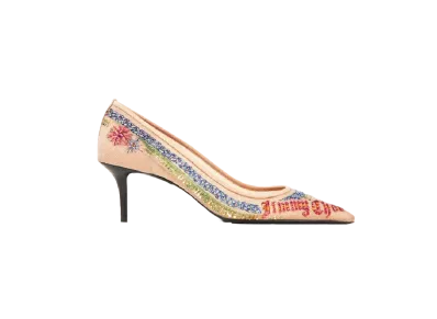 Jimmy Choo x Jean Paul Gaultier Pump 60 Tattoo Print Mesh With Swarovski Crystals Limited Edition "Beige"