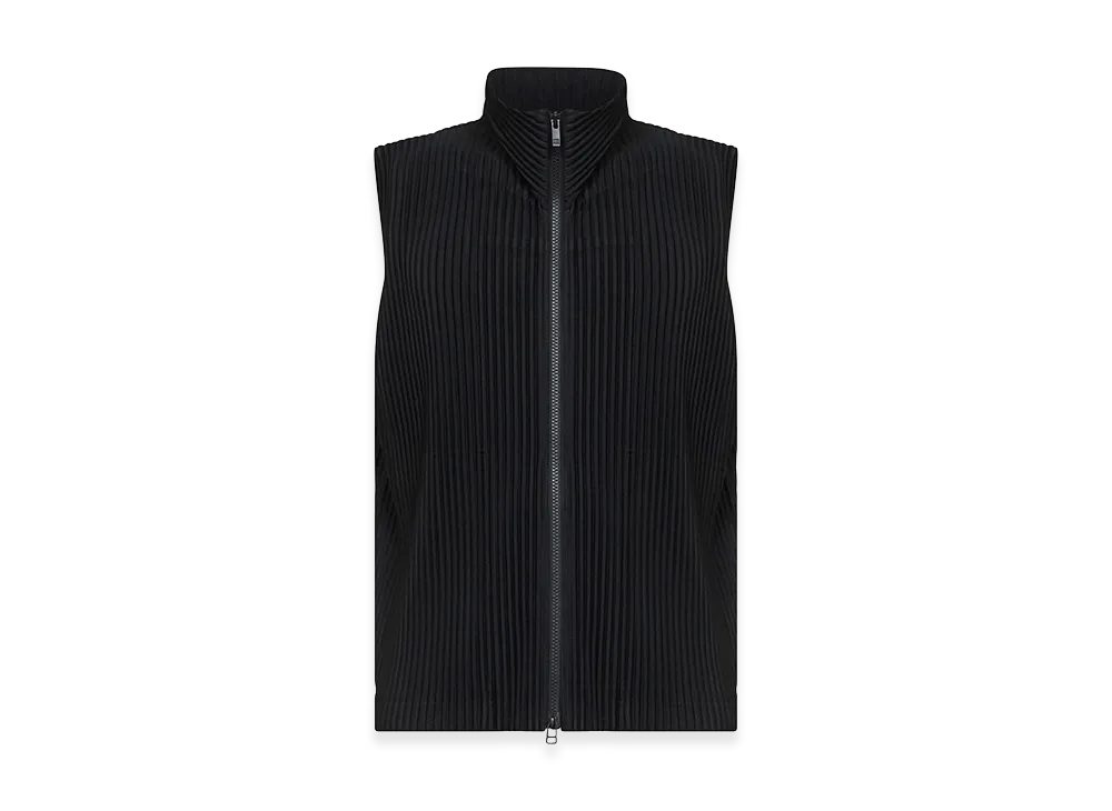 HOMME PLISSE ISSEY MIYAKE Zip-Up Vest "Black"