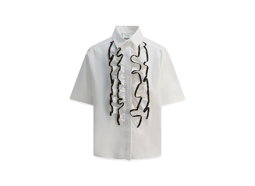 FENDI Kids Short Sleeve Shirts "White"