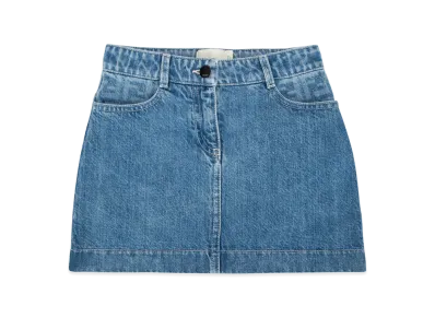 FENDI Kids Logo Embroidery Skirt "Blue"