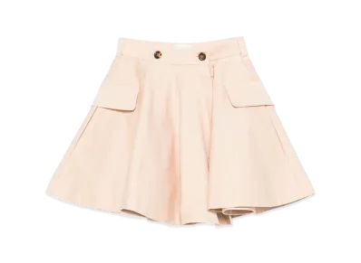 FENDI Kids Heavy Gabardine Round Skirt "Beige"