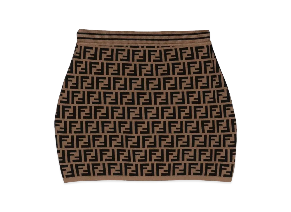 FENDI Kids FF Knit Skirt "Brown"