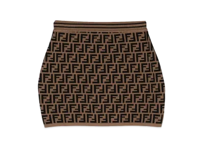 FENDI Kids FF Knit Skirt "Brown"