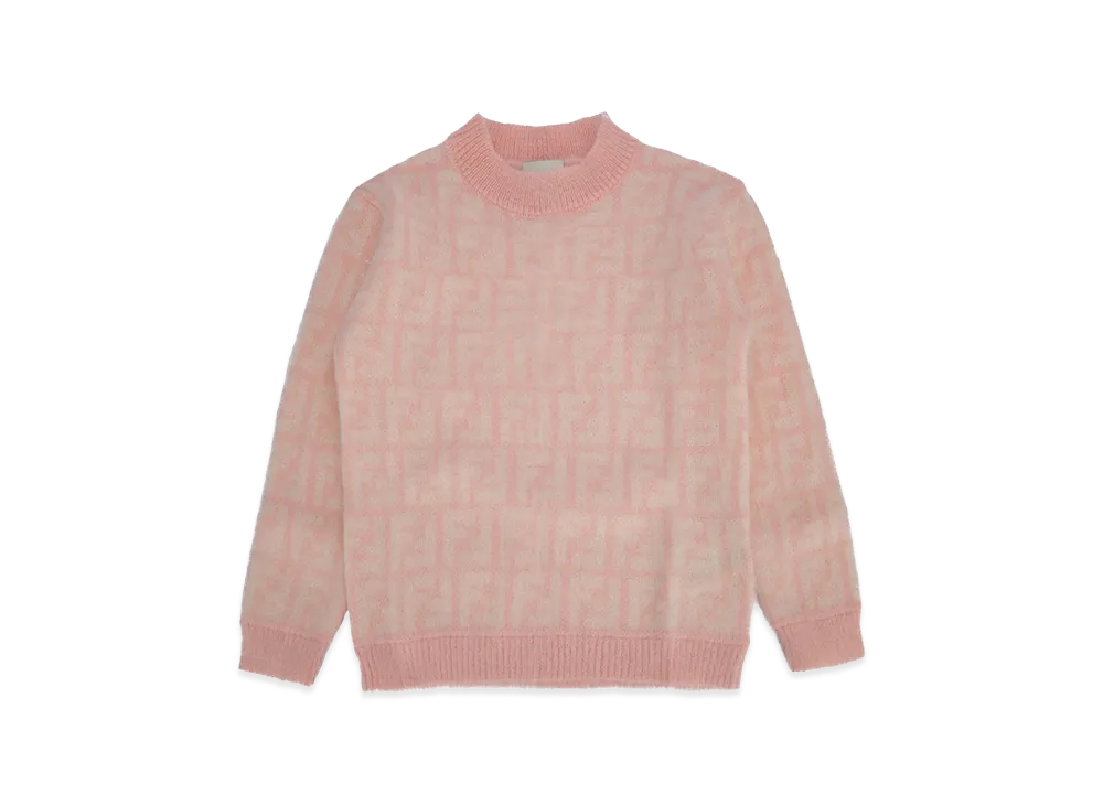FENDI Kids FF Fluffy Mohair Sweater "Pink"