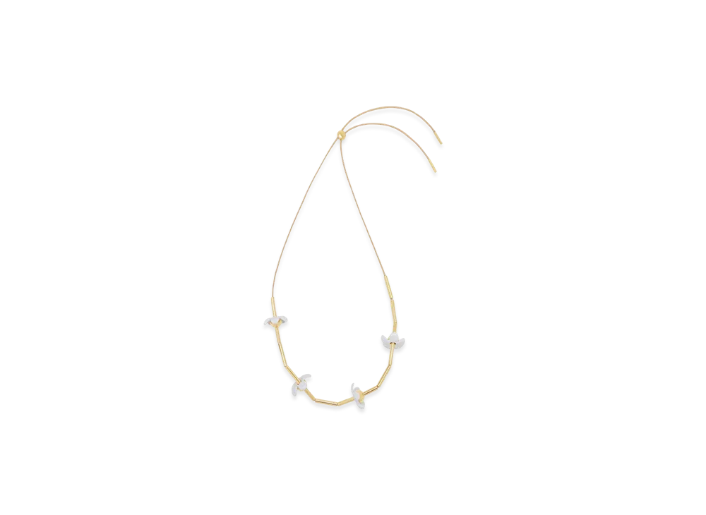 LOEWE Flower Necklace "Gold/White"