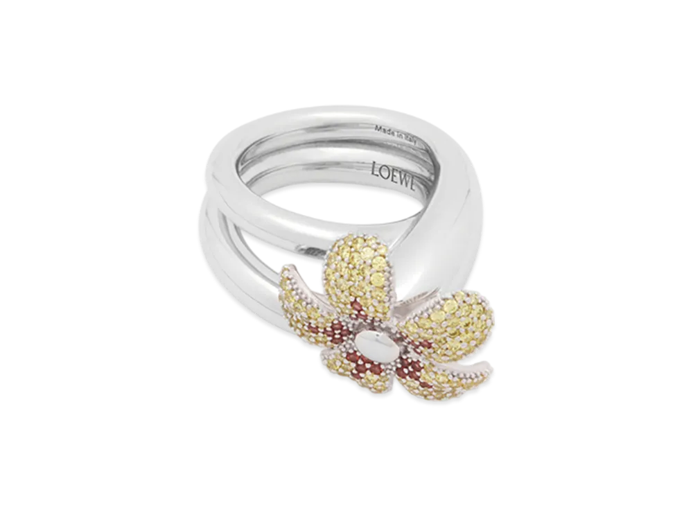 LOEWE Flower Ring "Yellow/Silver"
